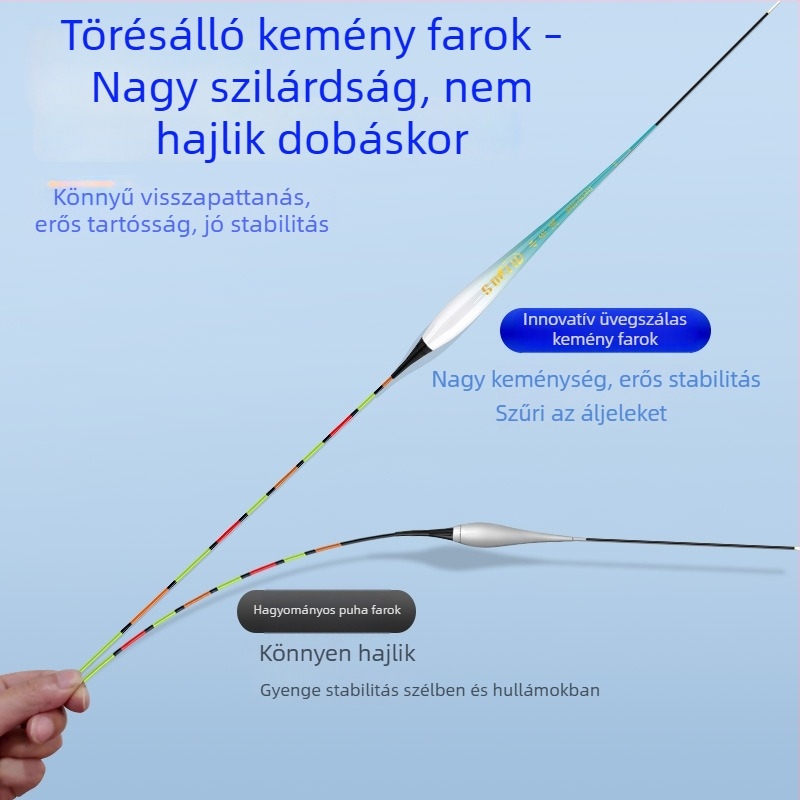 LED világító elektronikus horgászúszó – ultra vékony test, színváltó, nappali/éjszakai használat, nagy érzékenység, vertikális sodrású úszó