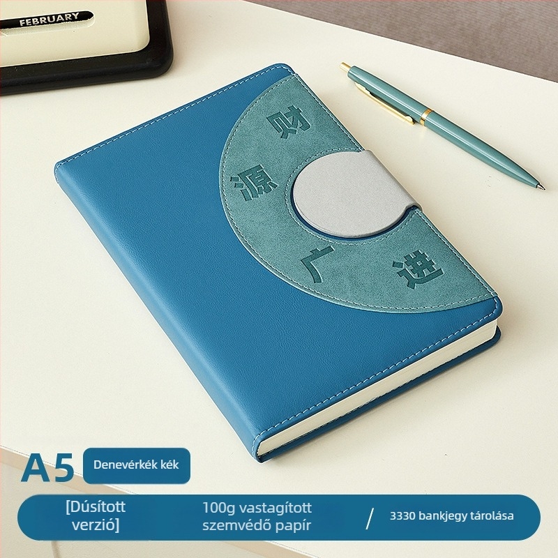 Készpénz könyv notesz PU borítóval, vonalas kötés, Dowling papír 100 g, 100 oldal, kreatív stílus