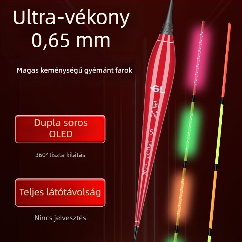 Guolin Sötétben világító OLED horgászúszó — Nano anyag, LED éjjeli világítás, nappali és éjszakai használat