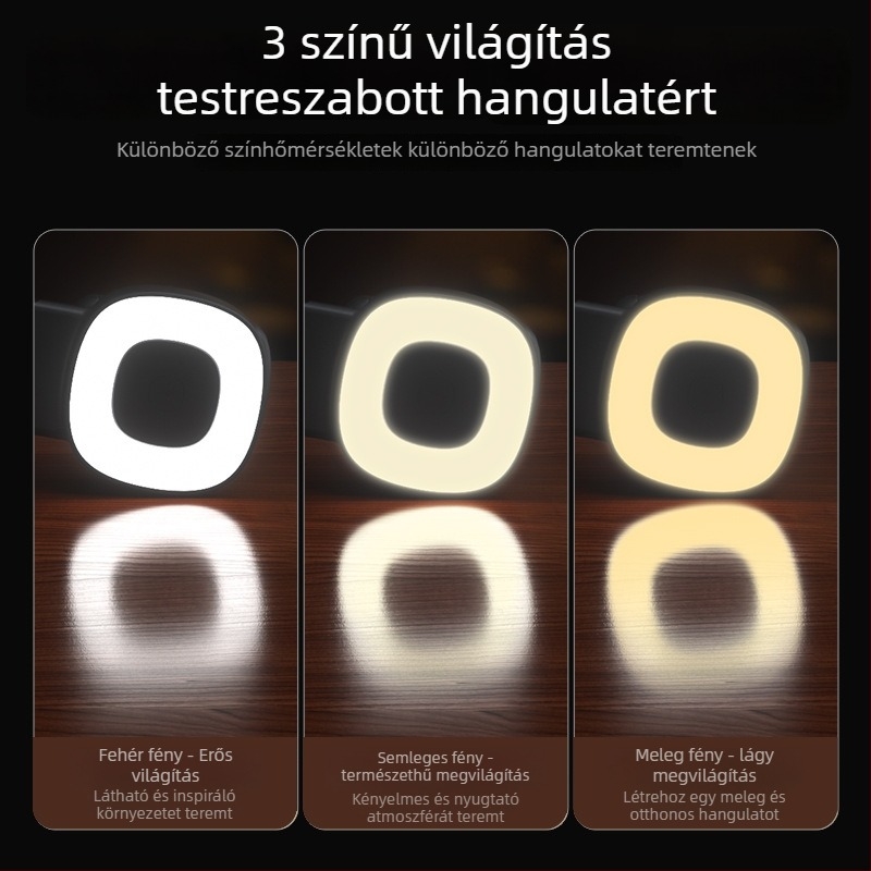 Kézi fotózási világítás – Bluetooth 5.0, automatikus forgatás, 3 szintű fényerő, ABS burkolat, BBC-15 hordozható selfie/vlog állvány