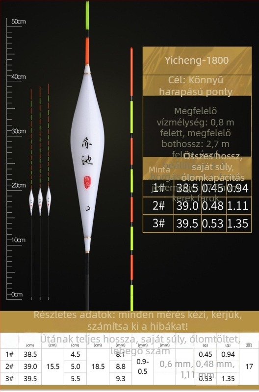 Nano anyagból készült úszó kárászhoz, nagy érzékenység, vékony farok, jéghorgászathoz és versenyzéshez