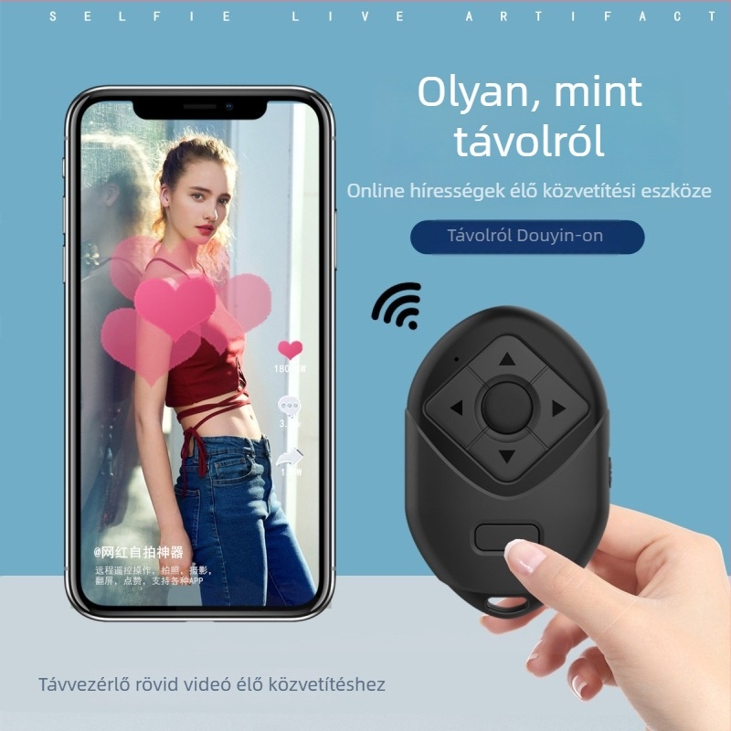 Bluetooth távirányító mobiltelefonhoz Douyin szelfi funkcióval, P2 modell, ABS anyag, Bluetooth 4.0