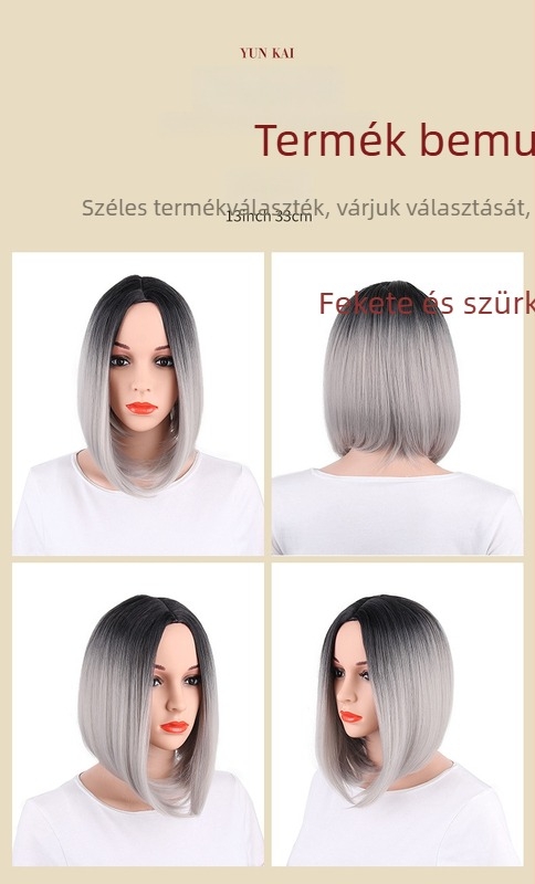 Paróka WS101 – Rövid, egyenes bob fazon, hőálló rostokból, női paróka, Modell WS101