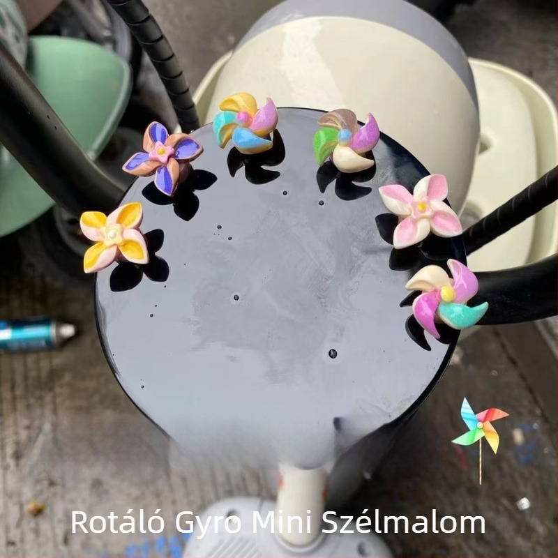 Mini forgó szélmalom dísz motorkerékpárhoz és kerékpárhoz — Gyanta, Modern stílus, Dekompresszió