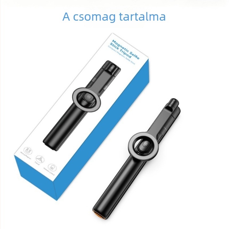 Alumínium ötvözetű Bluetooth-szelfi állvány 360° forgással, távirányítóval és a márka testreszabásának lehetőségével