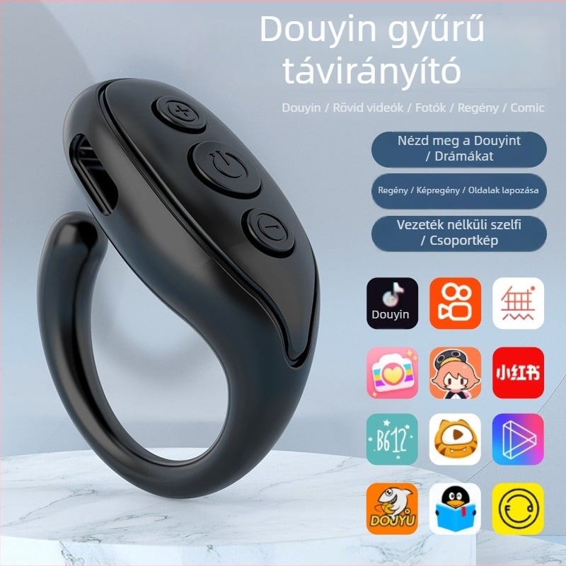 Okostelefon Bluetooth távirányító – JX03, ABS test, Bluetooth 4.0, gyűrűs selfie bot