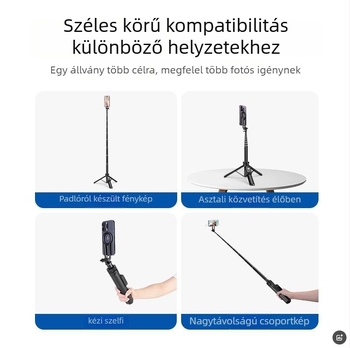 MagSafe-kompatibilis mágneses selfie-stativ iPhone-hoz – alumíniumötvözet; távvezérlő mellékelve; Bluetooth-támogatás; testreszabás elérhető