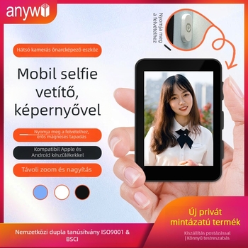 Telefonképernyő tükör a szelfihez és hátsó mágneses Selfie funkcióval; Bluetooth 5.4, ABS, 80 g