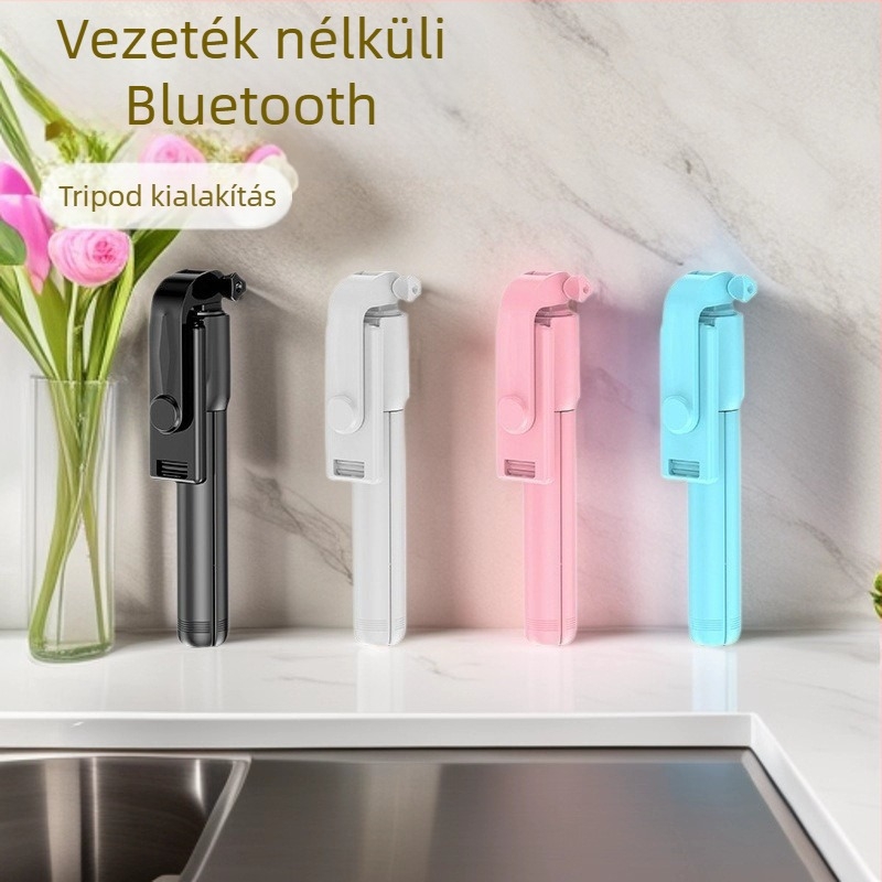 Kibővített selfie pálca telefonhoz – világítás élő közvetítéshez, Bluetooth távirányító, modell R1/R1S