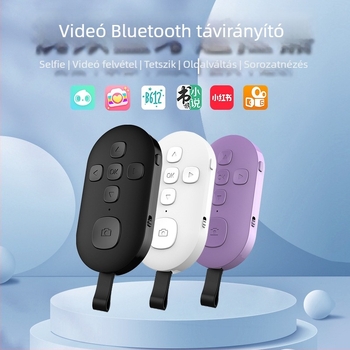 Újratölthető Bluetooth videó távvezérlő Type-C csatlakozóval, 10–15 m hatótávolság, ABS ház, egy kattintásos fotó funkció, Android/iOS kompatibilis