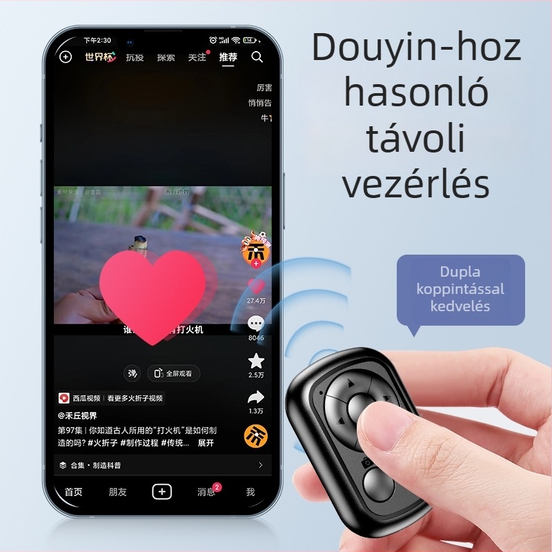 Telefonhoz Bluetooth távvezérlő a selfie és az élő közvetítéshez, Bluetooth 4.0, ABS ház, 11 g, modellek M7/M9