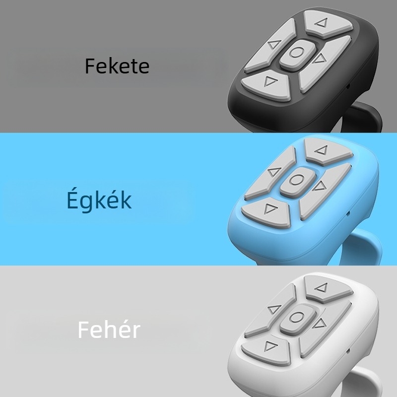 Bluetooth-selfie gyűrűs távirányító alkalmazásvezérléssel, modell S18, Bluetooth 4.0, ABS, tömeg 10 g