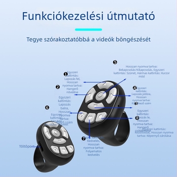 Multifunkcionális Bluetooth kamera gyűrűs távirányító tablethez és telefonhoz, alkalmazásvezérlés, vezeték nélküli oldalváltó