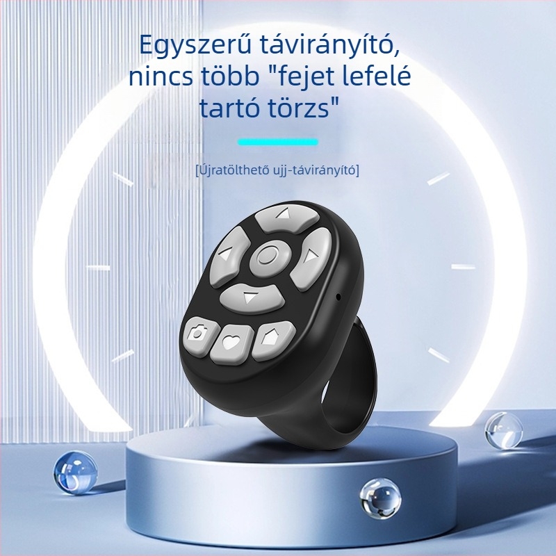 Multifunkcionális Bluetooth kamera gyűrűs távirányító tablethez és telefonhoz, alkalmazásvezérlés, vezeték nélküli oldalváltó