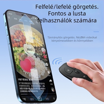 KR-06 Bluetooth távirányító mobiltelefonhoz fényképezéshez, zoomhoz, objektívváltáshoz, oldalak görgetéséhez и zenevezérléshez (KR-06, Bluetooth 5.3, ABS, 24 g)