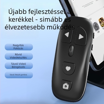 KR-06 Bluetooth távirányító mobiltelefonhoz fényképezéshez, zoomhoz, objektívváltáshoz, oldalak görgetéséhez и zenevezérléshez (KR-06, Bluetooth 5.3, ABS, 24 g)