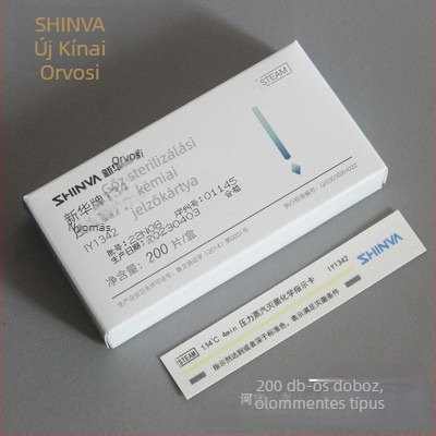 Nyomás alatti gőz sterilizációs indikátor kártya — Polimer, Egyszer használatos, 200 db/doboz, Márka: Shandong Xinhua