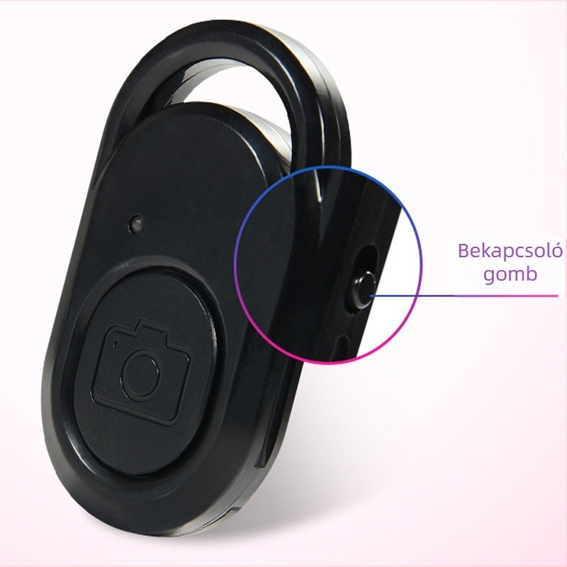 Vezeték nélküli Bluetooth selfie távirányító időzítővel, kompatibilis okostelefonokkal, PVC ház, 13 g súlyú