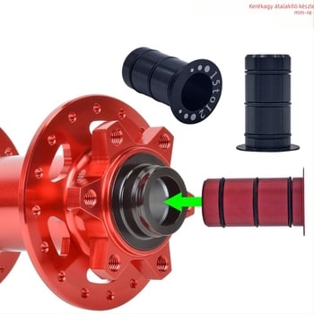 Kerékpár-hub konverziós készlet 15 mm-esről 12 mm-es tengelyre, alumínium ötvözet
