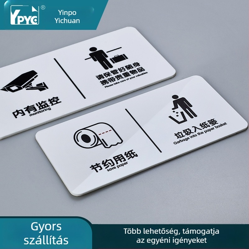 Youpu akril jelzőtábla szállodához, UV nyomtatással közterületekre – Dohányozni tilos
