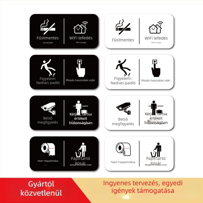 Youpu akril jelzőtábla szállodához, UV nyomtatással közterületekre – Dohányozni tilos