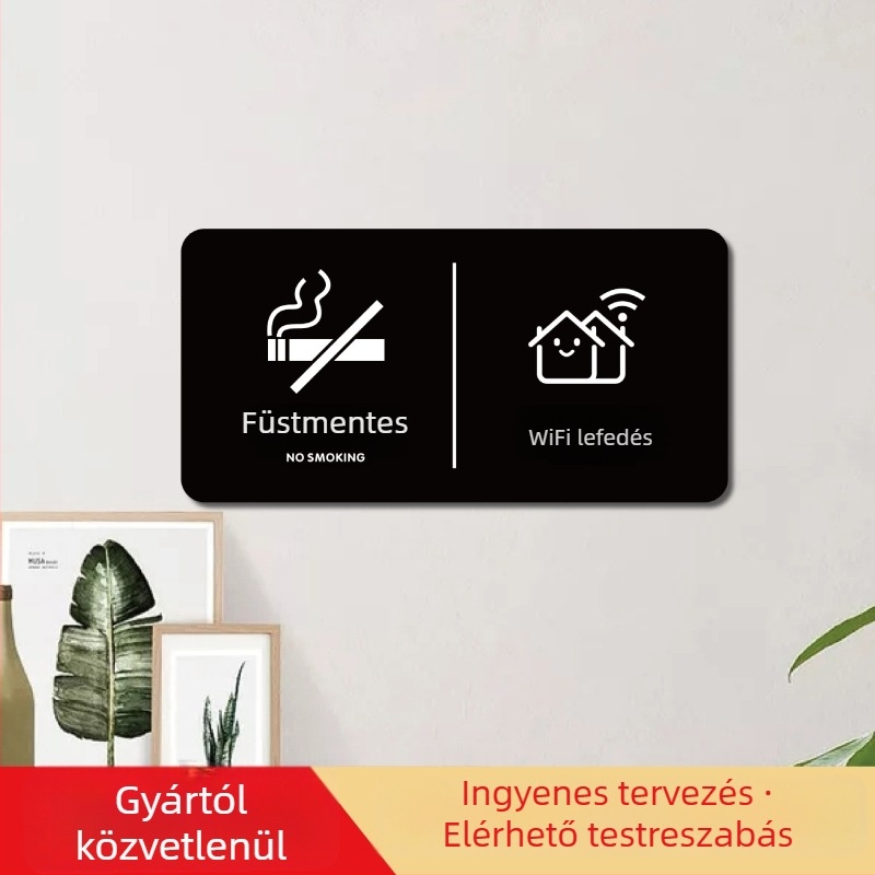 Youpu akril jelzőtábla szállodához, UV nyomtatással közterületekre – Dohányozni tilos