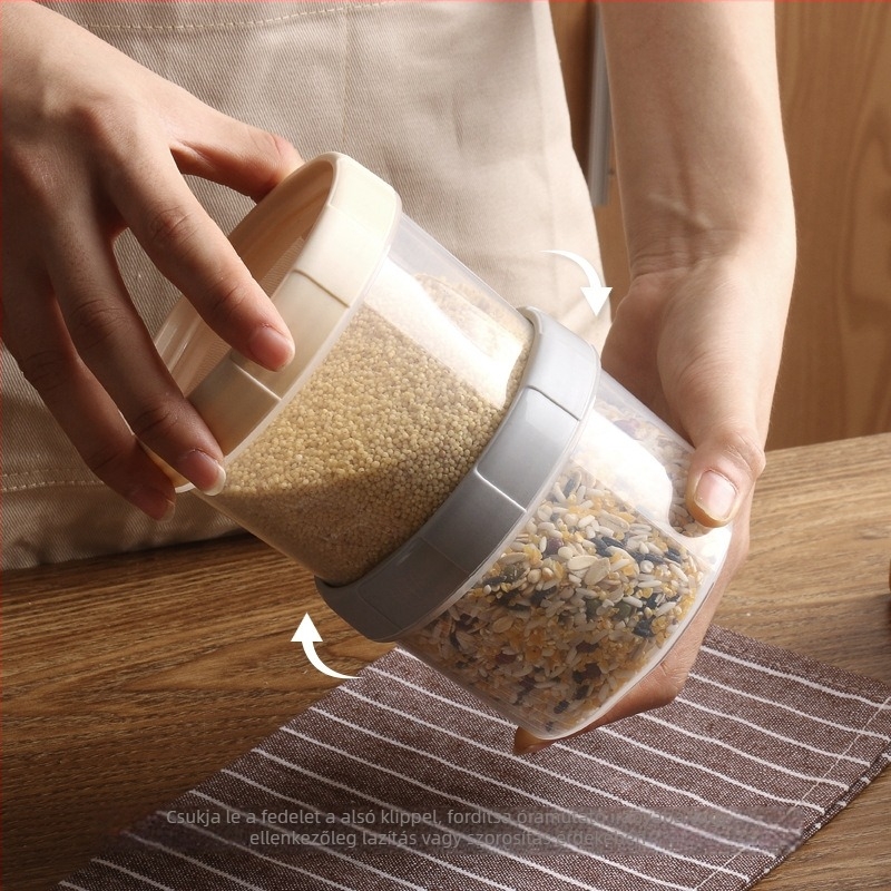 Zárt tárolóedény élelmiszer-minőségű műanyagból (rovarálló, kör alakú, 501-800 ml, mikrohullámú kompatibilis)