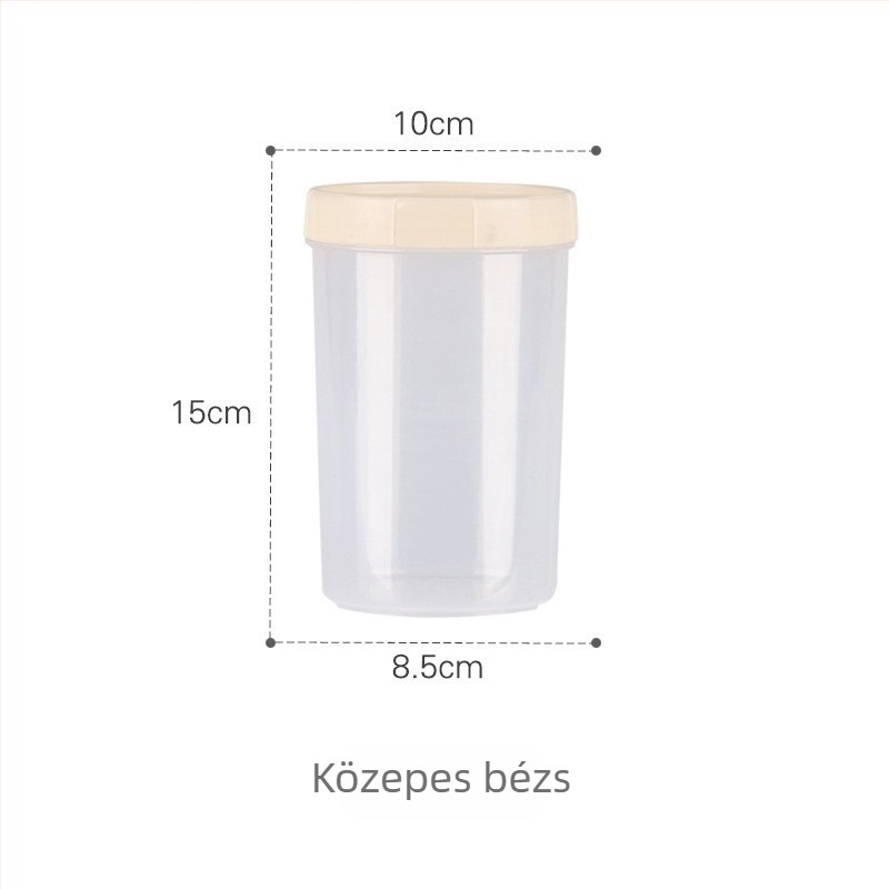 Zárt tárolóedény élelmiszer-minőségű műanyagból (rovarálló, kör alakú, 501-800 ml, mikrohullámú kompatibilis)