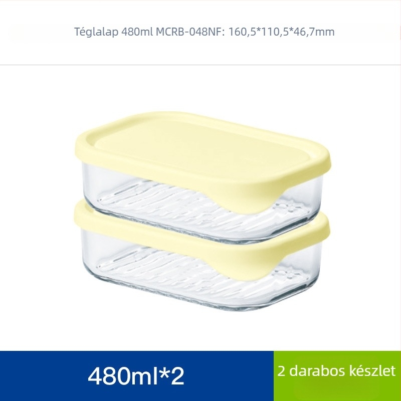 GlassLOCK üveg hűtő tárolóedény, téglalap alakú, mikrohullámú sütőben használható, 800–1000 ml