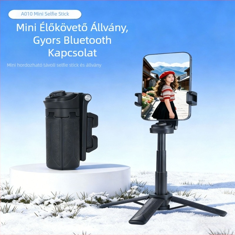 360°-os Forgatható Selfie Pálca Bluetooth Távirányítóval, Alumínium Ötvözet, Univerzális Kompatibilitás, Testreszabás