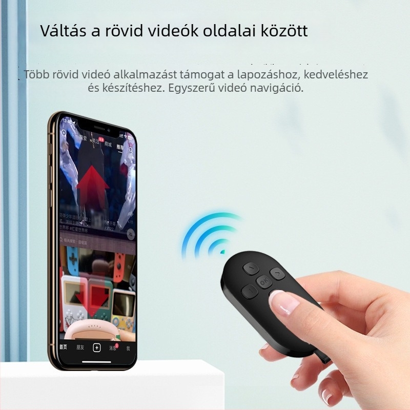 Telefon távirányító – újratölthető Bluetooth fénykép eszköz, modell Beauty-1, Bluetooth 4.0, műanyag, 13,7 g