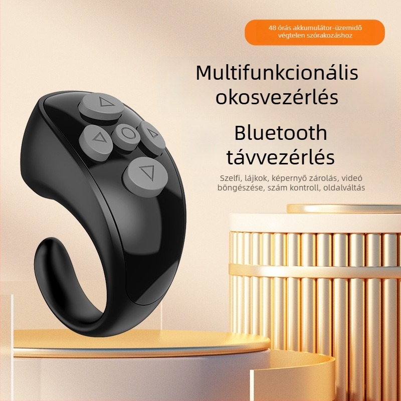 Ly-09 gyűrűs Bluetooth távirányító rövid videókhoz, Bluetooth 5.3, ABS anyag, tömeg 10