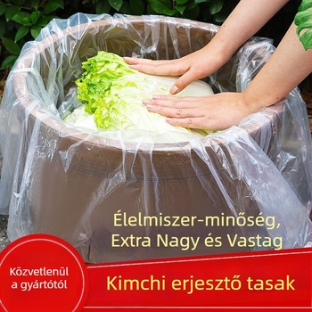 Élelmiszer-minőségű, vastagított műanyag zacskó savanyított zöldségekhez, sík szájú