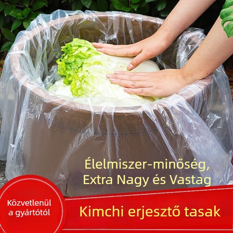 Élelmiszer-minőségű, vastagított műanyag zacskó savanyított zöldségekhez, sík szájú
