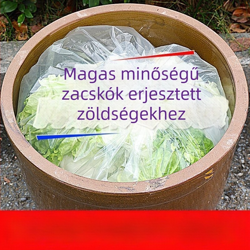 Élelmiszer-minőségű, vastagított műanyag zacskó savanyított zöldségekhez, sík szájú
