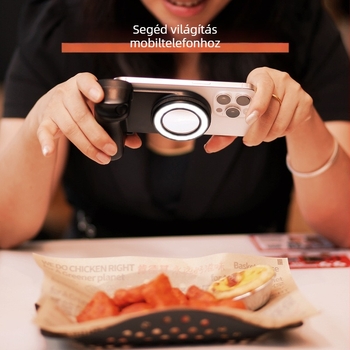 BBC-9 hordozható selfie fény mágneses rögzítéssel, Bluetooth 5.0, műanyag ház, 185 g