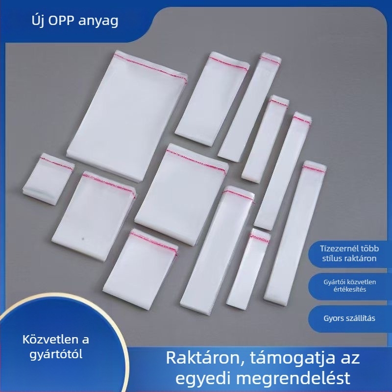 OPP önzáró zacskók ruhák csomagolásához, 100 db/csomag, zárási hossz 1–50 cm