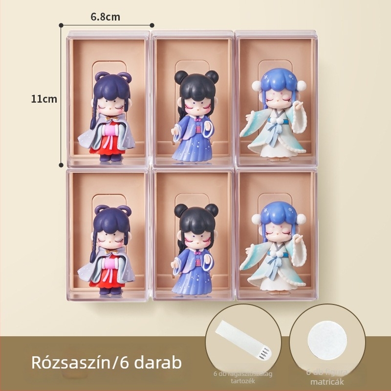 Falihoz szerelhető átlátszó kiállítási vitrinka figuráknak (PS) 5L kapacitás – Charming cat