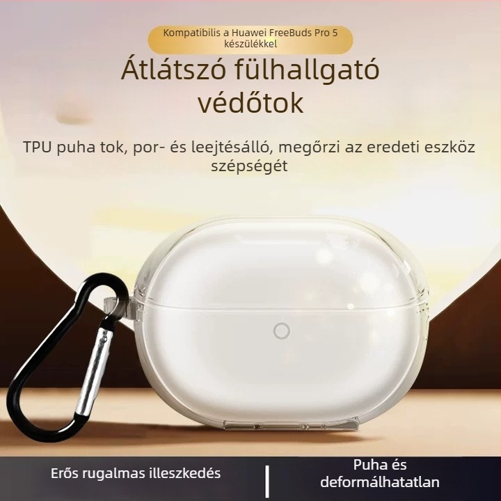 Átlátszó TPU védőtok Huawei FreeBuds Pro5-höz, puha héj, por- és esésálló
