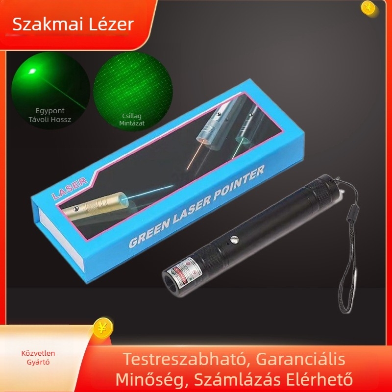 USB újratölthető lézermutató fém testtel, egypontú lézer és digitális kijelző