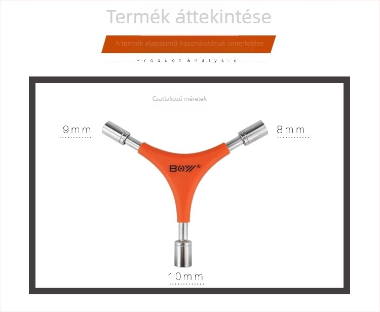 BOY Y-típusú csatlakozókulcs kerékpár szerszám, 45# acél, testreszabott megmunkálás