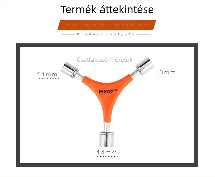 BOY Y-típusú csatlakozókulcs kerékpár szerszám, 45# acél, testreszabott megmunkálás