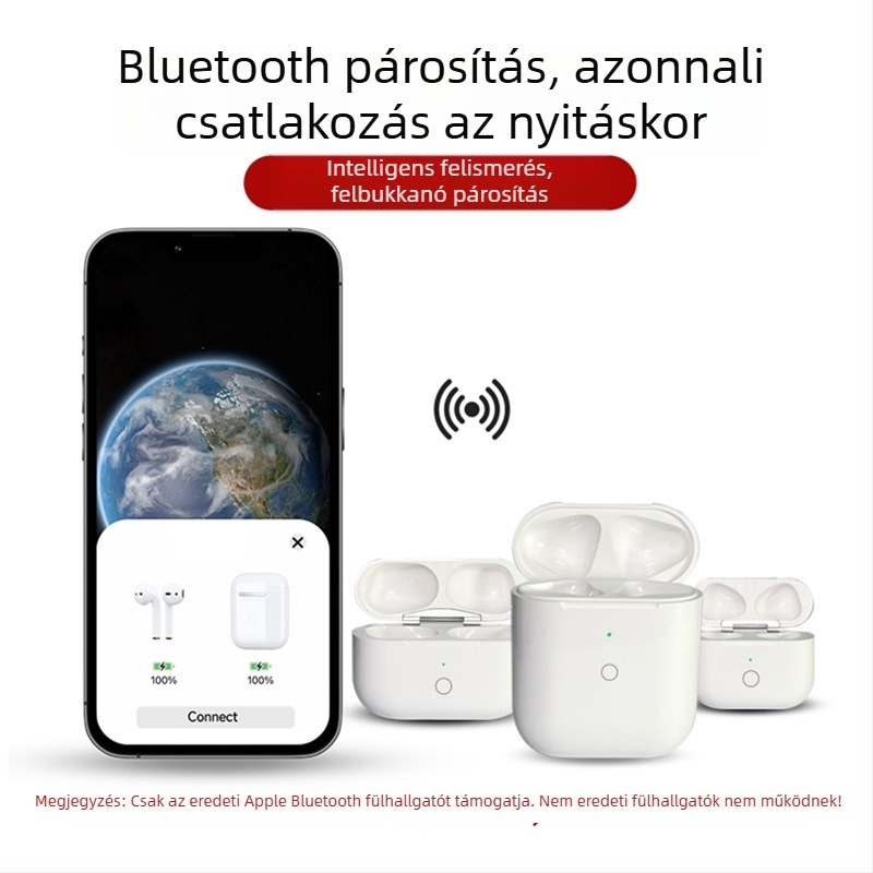 AirPods Pro 1/2 Cserélő töltőtok — PC műanyag, Keményhéj, Univerzális, Injektáló öntés, Modell QCY T8