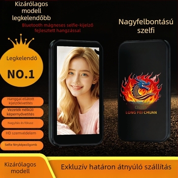 Vezeték nélküli hátul magnetikus selfie kijelző telefonhoz távirányítóval, hangos zoom vetítés kijelző — Modell Beauty 7, Bluetooth 4.0, Műanyag, 100 g