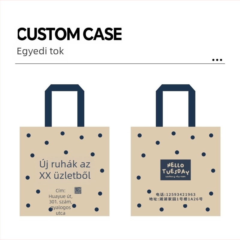 Ruha-táska – frosted műanyag, duplán vastag, 16 selyem, logó nyomtatás, Thick Packaging márka, Eredet: Wenzhou, Kína