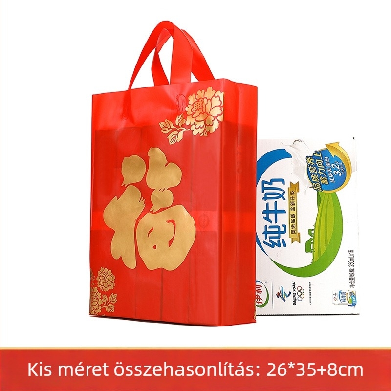 Újesztendői ajándéktáska, műanyag csomagoló táska, kettős rétegű 18-Silk vastagság, Hondurason, Guangzhou eredet