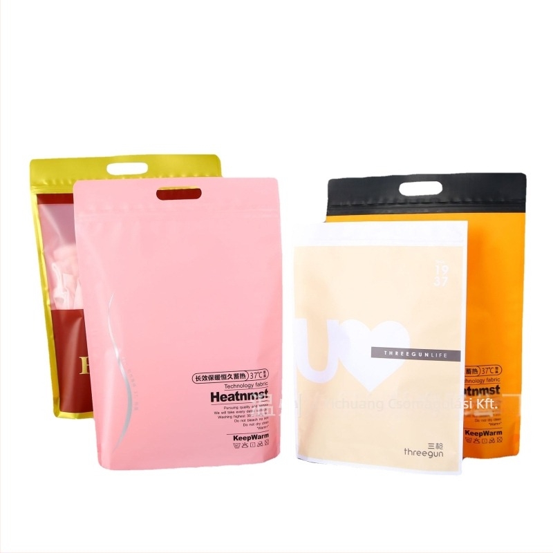 Zárható, átlátszó OPP csomagoló zacskók fehérnemű és zokni számára, nyomtatott (Eredet: Wenzhou; Napi termelés: 500000; Dupla rétegvastagság: testreszabható; Márka: Bai Pu)