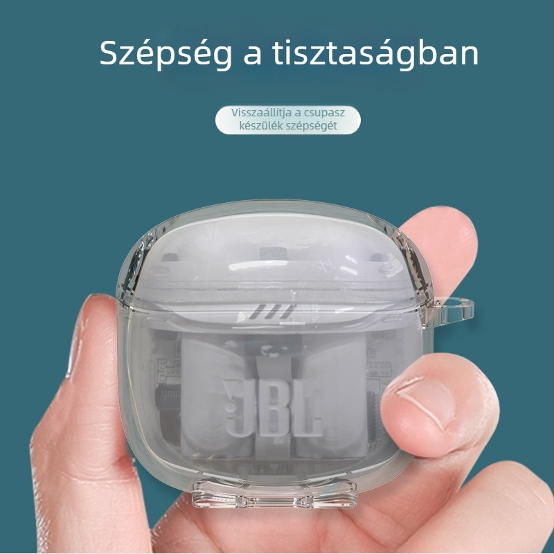 JBL Bean 2 átlátszó TPU tok – Bluetooth fülhallgatóhoz, teljes védelem, ütésálló