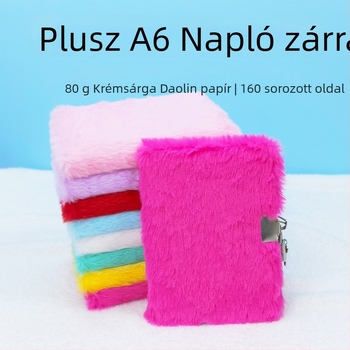 Jegyzetfüzet nyuszi szőr borítással, kompakt és friss stílusú, spirálkötéssel (Márka: Qi zhi; Borítás: nyuszi szőr; Kötés: spirálkötés; Oldalak: 100–200; Anyag: Dowling papír)