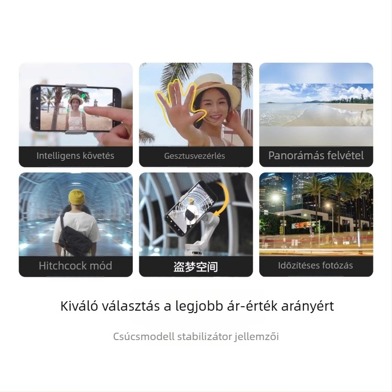 DJI Osmo Mobile SE okostelefon gimball stabilizátor, háromtengelyes stabilizáció, Bluetooth, távirányító nincs benne